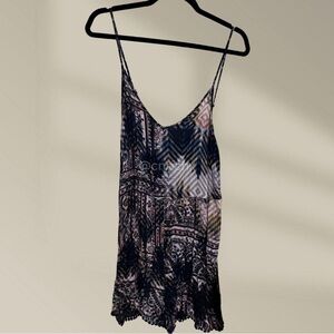 En Creme Black and Cream Patterned Jumpsuit
